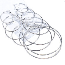 (Silver) Steampunk Gold/Silver Hoop Earrings, 6 Pairs