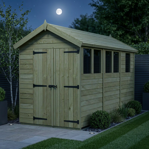 6 x 13 Apex Shed Tanalised (Double Door, With Windows) 2
