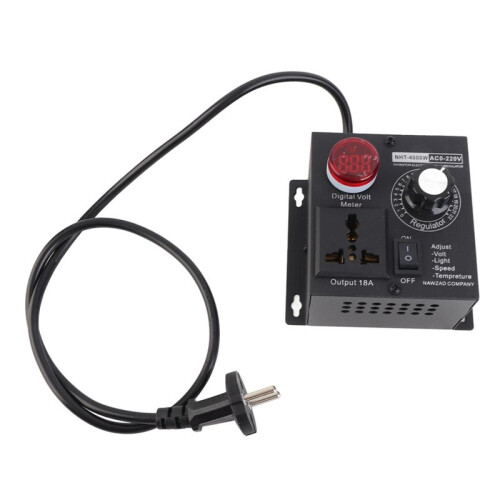 4000W Compact Variable Voltage Controller Portable SCR Voltage Regulator for Speed Temperature Adjustment EU Plug 1