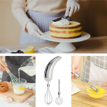 1set Elektrisk Äggvätska Rostfritt Stål Handhållen Portabel Mixer Uppladdningsbar Stavmixer för Bakning och Matlagning