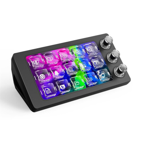 Clavier de Bureau Magnétique Transparent M3 Visual Console avec Touches Macro Noires