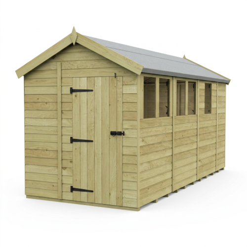 6 x 13 Apex Shed Tanalised (Single Door, With Windows) 1