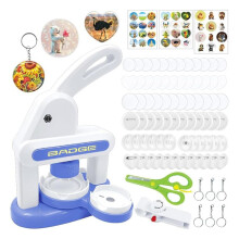 Button Maker Machine 70pcs Pin Maker Installation-Free 55mm+35mm DIY Magnet Maker Pressing Machine Kit