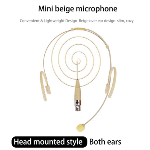 Mounted Ear Hanging Microphone,1.45m  XLR 4-Pin TA4F Plug for  Wireless System Waist Pack Transmitter 1
