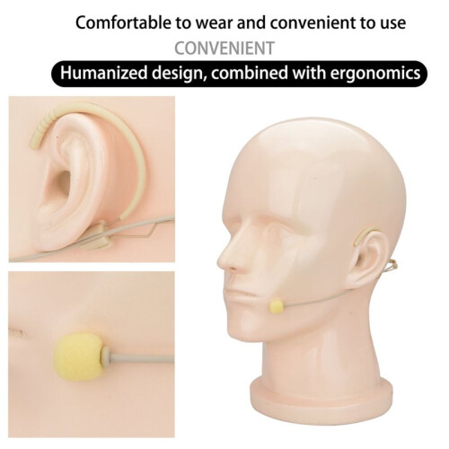 Mounted Ear Hanging Microphone,1.45m  XLR 4-Pin TA4F Plug for  Wireless System Waist Pack Transmitter 2