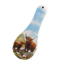 Spoon Rest Highland Cow Melamine Kitchen Utensil Holder Farmhouse Country Gift