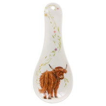 Spoon Rest Highland Cow Melamine Utensil Holder Farmhouse Kitchen Counter Saver