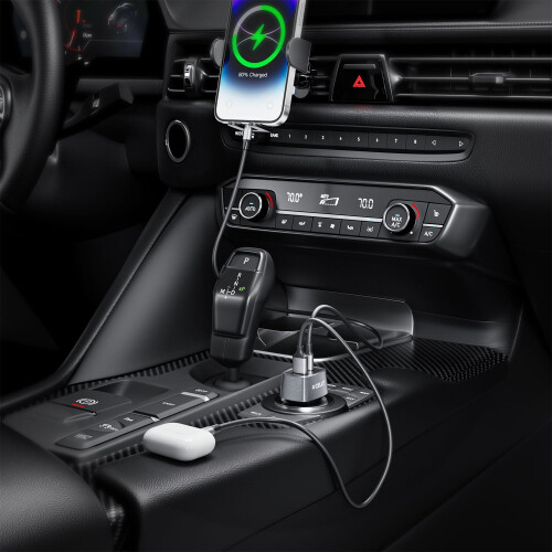 Autolader 1xUSB-C PD 1xUSB-A 65W
