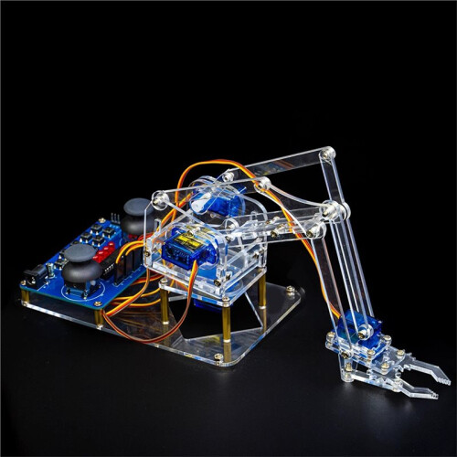 Four Degree of Freedom Assembly Robotic DIY Arm Microcontroller Soldering Kit, STEM Maker Learning Parts for 2