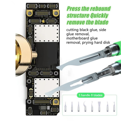 Multi-Function Quick Release Knife for Mobile Phone Motherboard IC Glue Removal Maintenance Knife Handle Blade Set 1