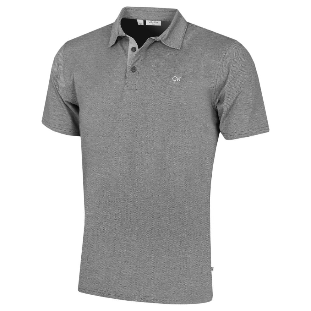 Calvin Klein (Xxxl, Charcoal) Mens 2026 Prep Campus Oxford Pique Golf Polo Shirt