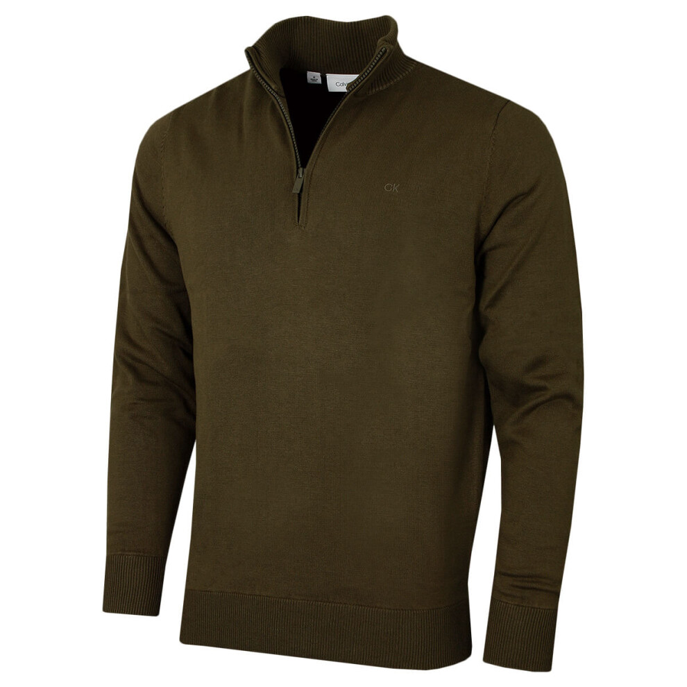 Calvin Klein (Xxxxxl, Dusty Olive) Mens 2026 Campus 1/2 Zip All Season Easy Care Sweater