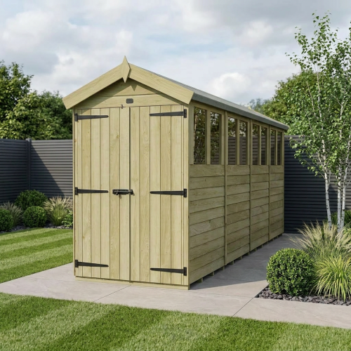 4 x 16 Apex Shed Tanalised (Double Door, With Windows)