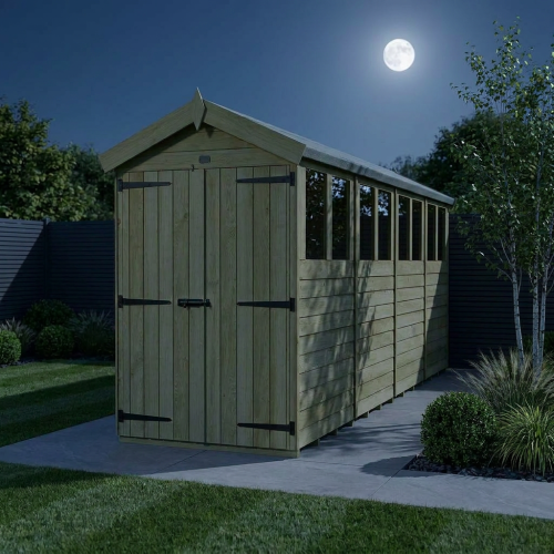 4 x 16 Apex Shed Tanalised (Double Door, With Windows) 2