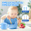 Set d’alimentation pour bébé en silicone avec ventouse, 7 éléments, bleu — vaisselle bebe blw 3