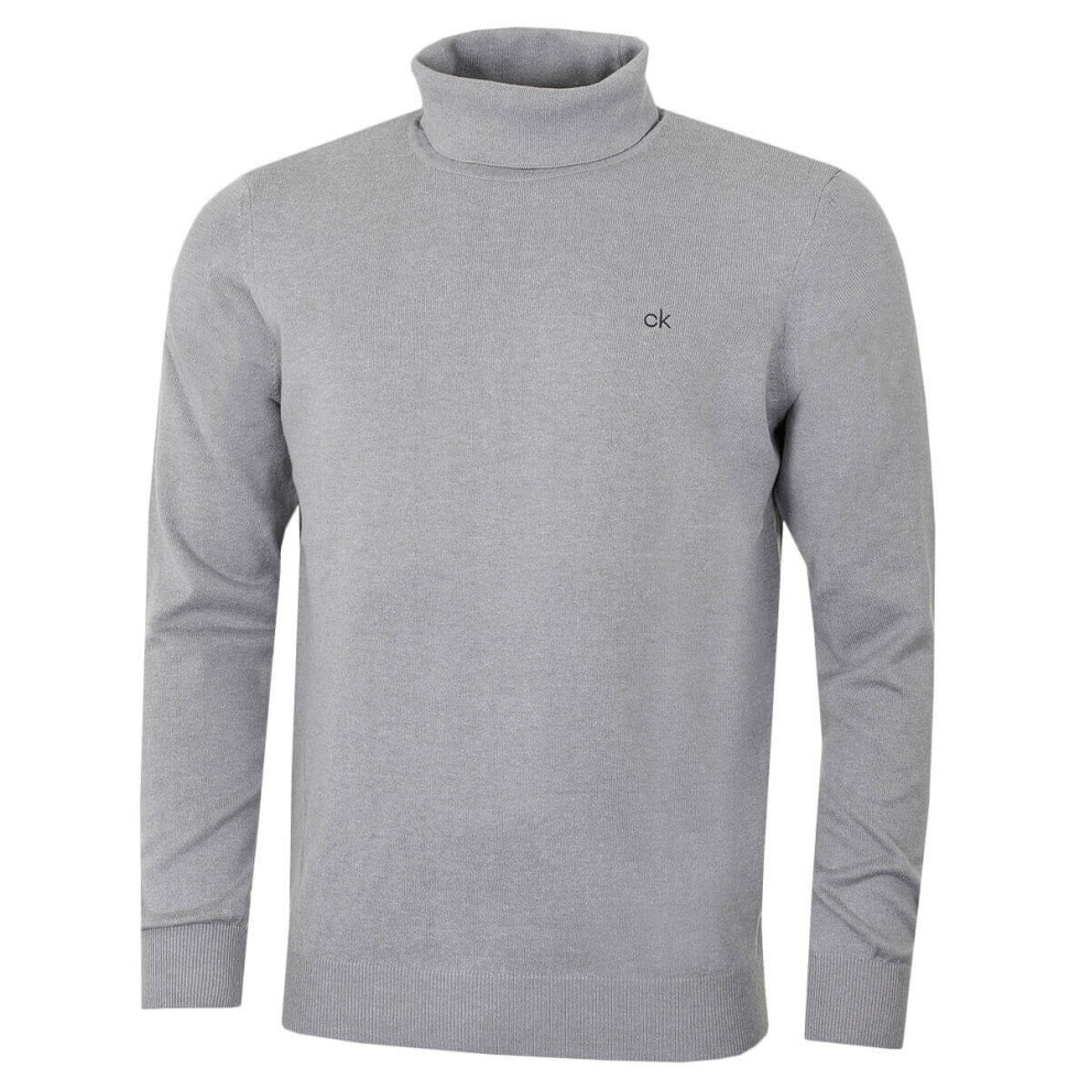 Calvin Klein (Xxl, Silver Marl) Mens 2026 Ck Roll Neck Rib Knit Durable Sweater