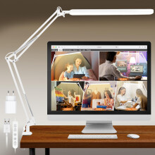 Lámpara de Escritorio LED del Arquitecto con Soporte Regulable Blanca de 38 cm — flexo estudio, luz lectura mesa