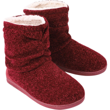 Zapatillas de Casa para Mujer Botines de Felpa Cálidos Cómodos Burdeos 40-41 EU — pantuflas invierno mujer