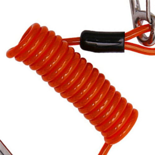 2X Double  Dive  Rafting Hook Stainless Steel  Hook Spiral Coil Spring Cord Dive Safety Accessory - Orange 1