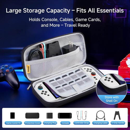 Protective Case Cover for Nintendo Switch 2 Console - Travel Hard Black — nintendo switch case, switch 2 cover 1