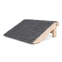 Foldable Dog Ramp for Stairs - -Safe Wooden Pet Steps with Low-Angled Design & Anti-Slip Carpet-Surface