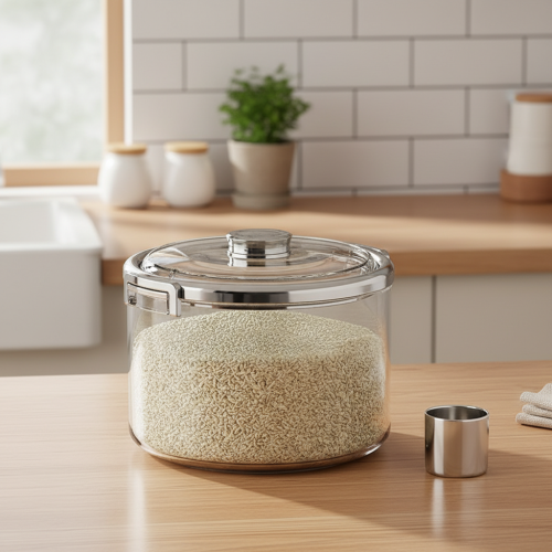 (Transparent silver s, Individual Package) Sealed Rice Container - Moisture & Insect Proof 2