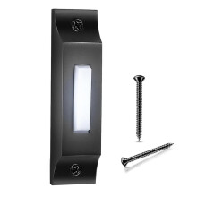 LED Lighted Doorbell Button, Solid and Sleek Metal Wall Mounted Door Bell Push Buttons for Home, Universal Garage Door