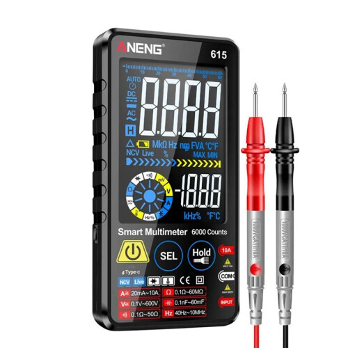 ANENG 615 Digital Multimeter  AC/ Voltage Current Tester Rechargeable 6000 Counts High-End Touch Multitester Test Tools
