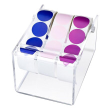 3 Disks Label Dispenser for Rolls of Sticker Labels Acrylic Adjustable Label Holder Sticker Dispenser Transparent
