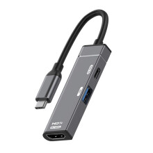 Type-C HUB Dockningsstation 4K@120Hz -Kompatibel Konverter Typ-C Till HDTV USB-A PD100W HUB USB C Splitter för PC