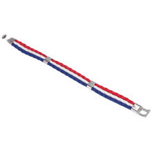 Jewelry Bracelet, France French Flag Bracelet, Alloy, White Red- (Width 14 Mm, Length 23 Cm)