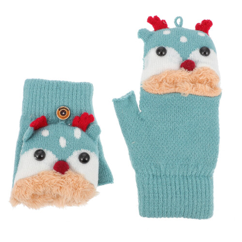 1Paar Kinder Strick Flip-Top Für Wintergrün