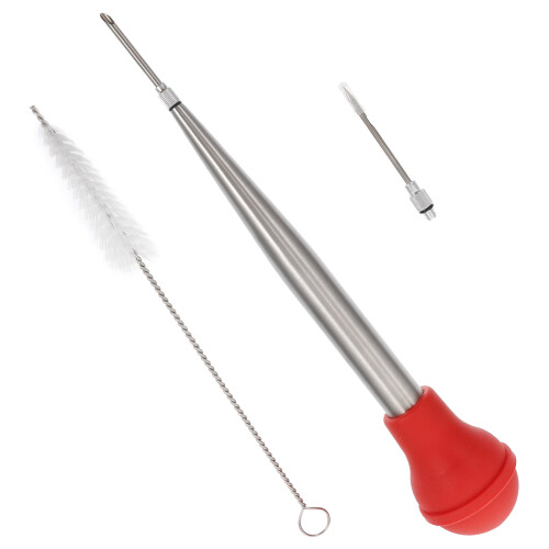 1Set Bbq Puten Injektor Mit Langlebigem Silikon Pumpkopf, Rot