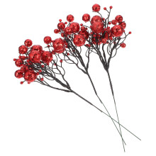3Stk PVC Kunstbeeren Zweige Xmas Kranz Zubehör