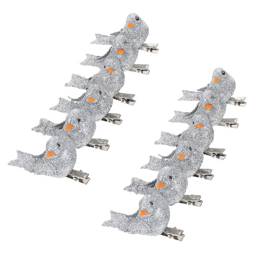 12Stk Festliche Xmas Vogelornamente Aus Robustem Material