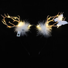 1Stk Glühendes Hirschgeweih Haarreif Weihnachtsschmuck Weiß