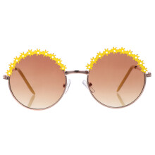 1Paar Kinder Sonnenbrille Gelb Rundrahmen Für Party