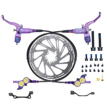 FV4 Mountain Bike Hydraulic Disc Brake Kit 4 Piston Front Rear Brake Aluminum