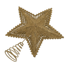 1Stk Weihnachtsdeko Golden Drahtstern Für Baumspitze