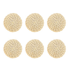6Stk Boho Stil Rattan Anhänger Runde Charms Für Schmuckherstellung