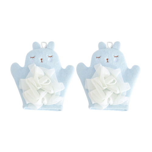 2Stk Sanfte Badhandschuhe Für Kinder Peeling Blau
