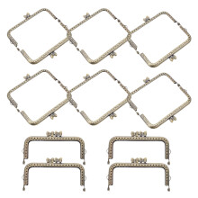 10Stk Leichte DIY Geldbörsenrahmen Metallgriff Gold