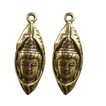 2Stk Golden Buddhistische Statue Anhänger Messing Schlüssel