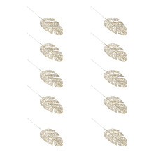 10Stk Simulation Blatt Weihnachtsdeko DIY Bastelmaterial Gold