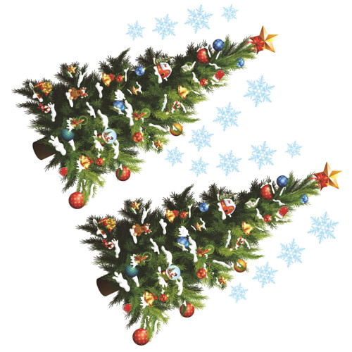2Sheets Weihnachtsbaum Wandtattoo Ablösbar Für Und Wand