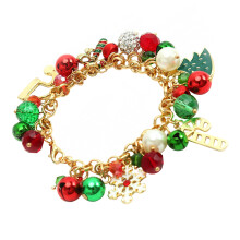 1Stk Festliches Weihnachtsarmband Metall Farbenfrohes Design