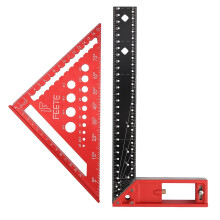 Escuadras de carpintería 2 en 1, set rojo, preciso, 180 mm y 300 mm — herramientas medición madera