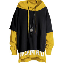 Sudadera para Hombre Hoodie Streetwear Techwear Suelta De Moda Patchwork Negra XL — ropa urbana hombre