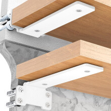 Soportes Sólidos para Estantes Soportes de Pared Resistentes 4 Piezas Blanco 15 cm — escuadras estanteria metal