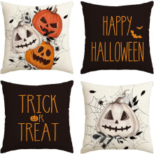 Fundas de Cojín Decorativas Naranjas Halloween 50x50 cm Juego de 4 Piezas — cojines otoño salon, decoracion terror hogar